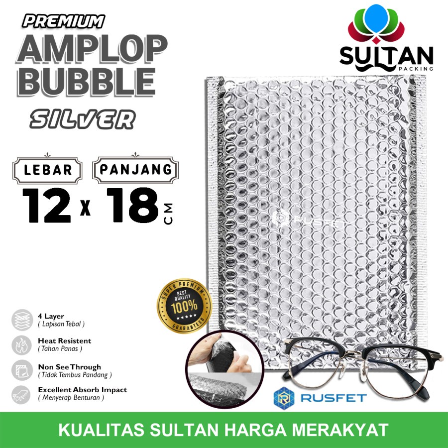 

AMPLOP BUBBLE MURAH|BUBBLE MAILER|BUBBLE PACKING SILVER GLOSSY 12X18