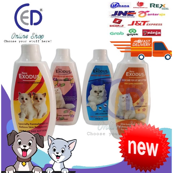 Bedak Kutu Kucing  New EXODUS All Varian Flea &amp; Tick, Medicated, Skin Care