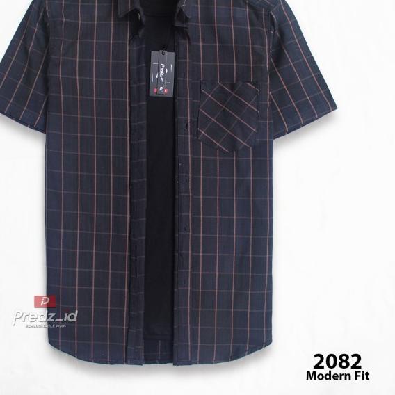 Kemeja Flanel Pria Baju Flanel Lengan Pendek Casual Distro - 6533, M