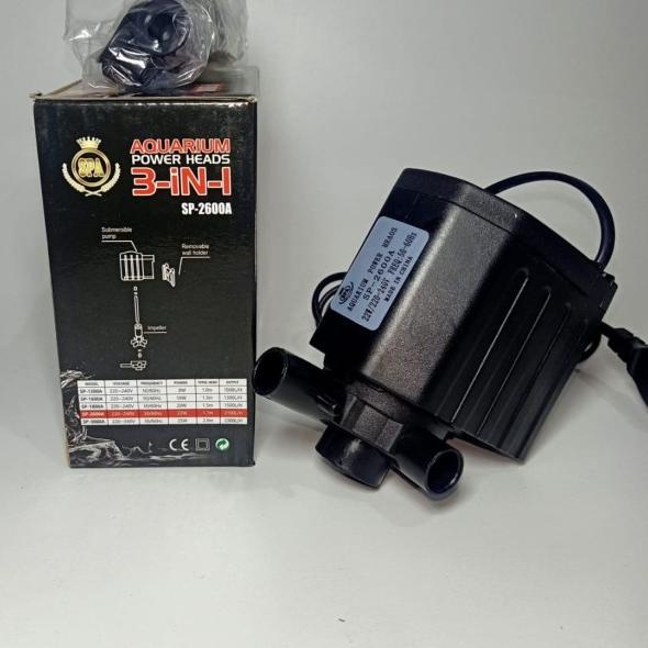 Aquarium Power Heads 3in1 SP-2600A SPA Pompa Air Celup Aquarium - Hitam
