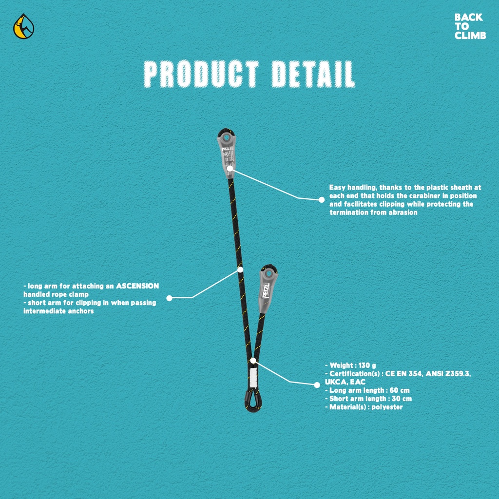 PETZL Jane Y Progression Lanyard Safety Equipment rope access