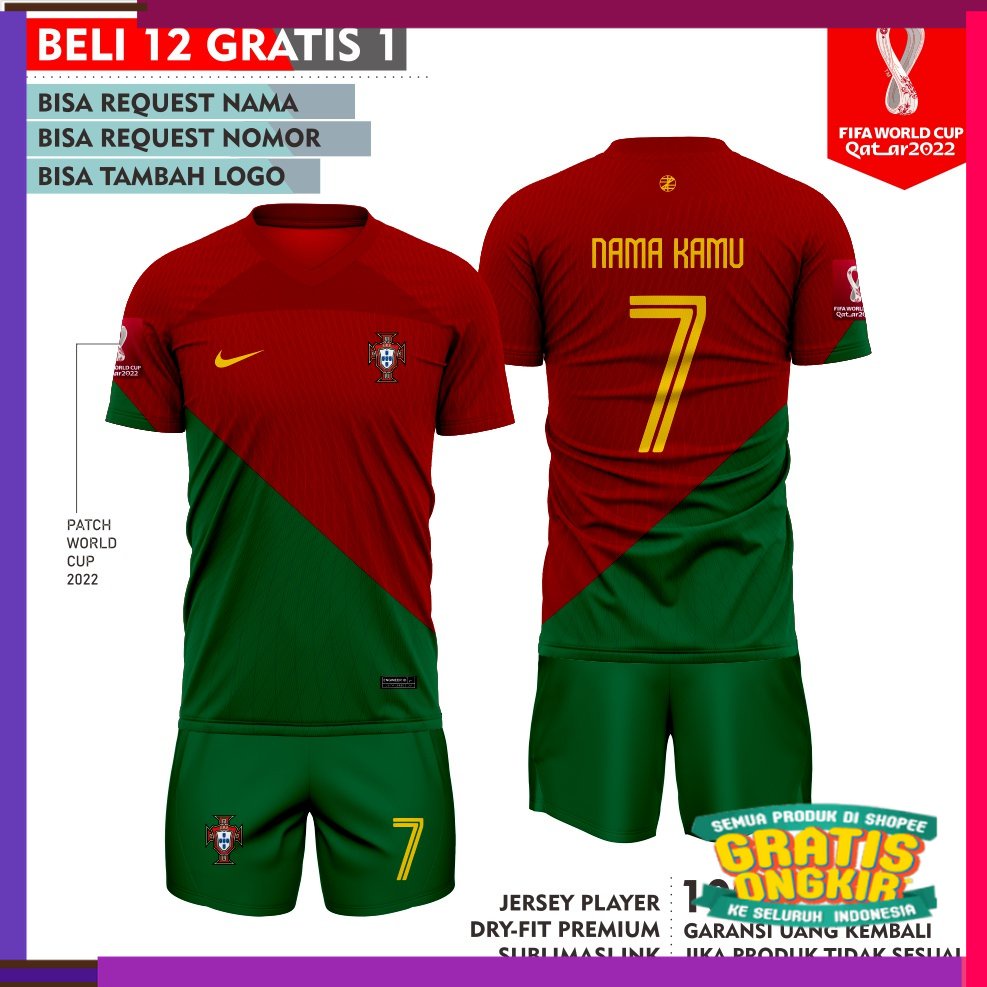 Jual Spesial Piala Dunia Jersey Bola Portugal Home Away World Cup Piala