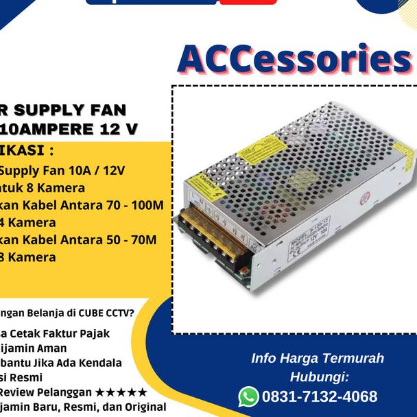 POWER SUPPLY 10 A 12 V UNTUK 8 KAMERA CCTV