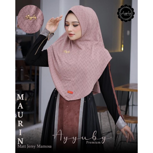 Maurin ayyuby bergo simple harian Jersey premium