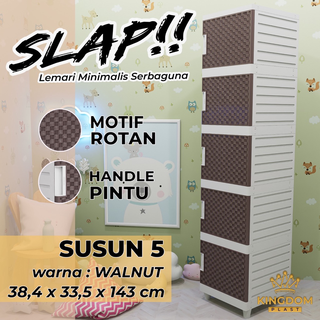 LEMARI PAKAIAN MINIMALIS KINGDOM SLAP WALLNUT LEMARI SWING LEMARI PLASTIK LEMARI BAJU LEMARI BAGUS LEMARI MURAH