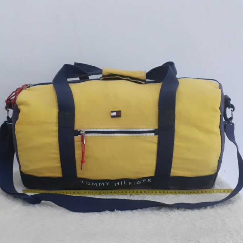 Tas Minggat Second / Preloved TOMMY HILFIGER Duffle Bag Kuning / Tas Selempang Bekas
