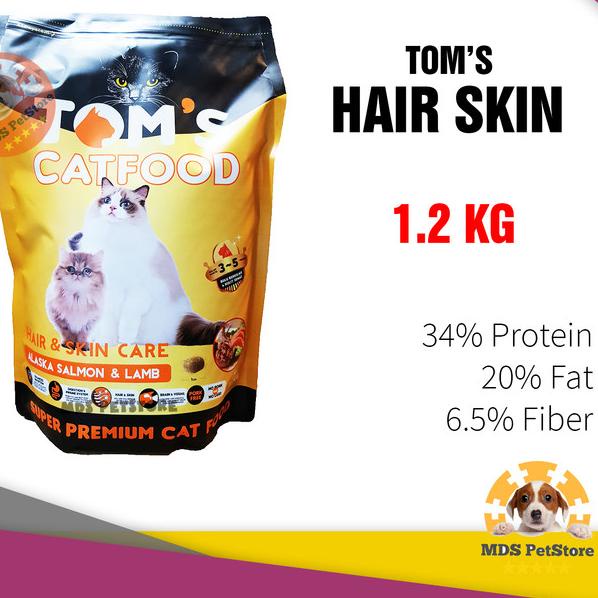 Tom's Cat Food Hair and Skin Care 1.2 Kg | toms tomcat 1.2kg 1,2