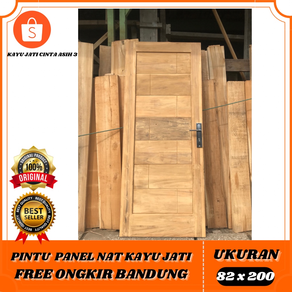 PINTU JATI MODEL PANEL NAT 100% KAYU JATI