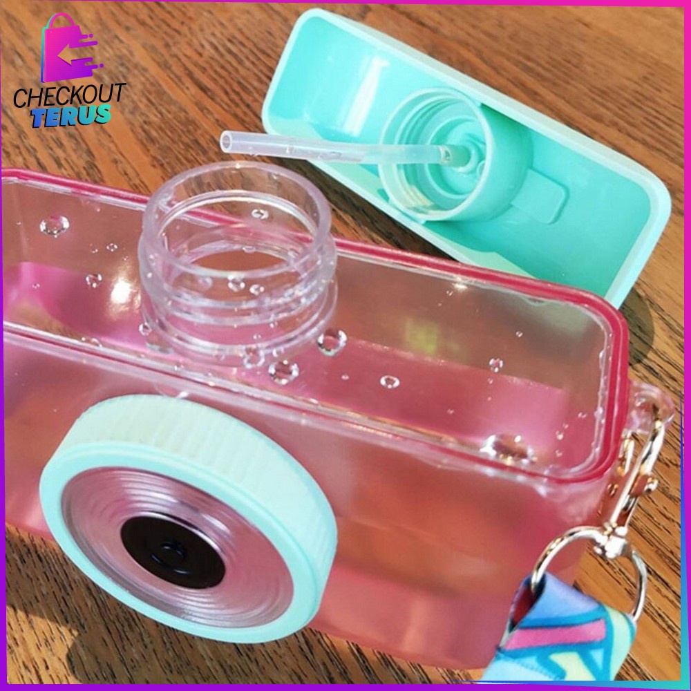 CT C710 Botol Minum Anak Botol Tumbler Kamera 400ML Balita Anak TK SD Sekolah Sedotan Tali Bottle Tempat Air Bentuk Camera