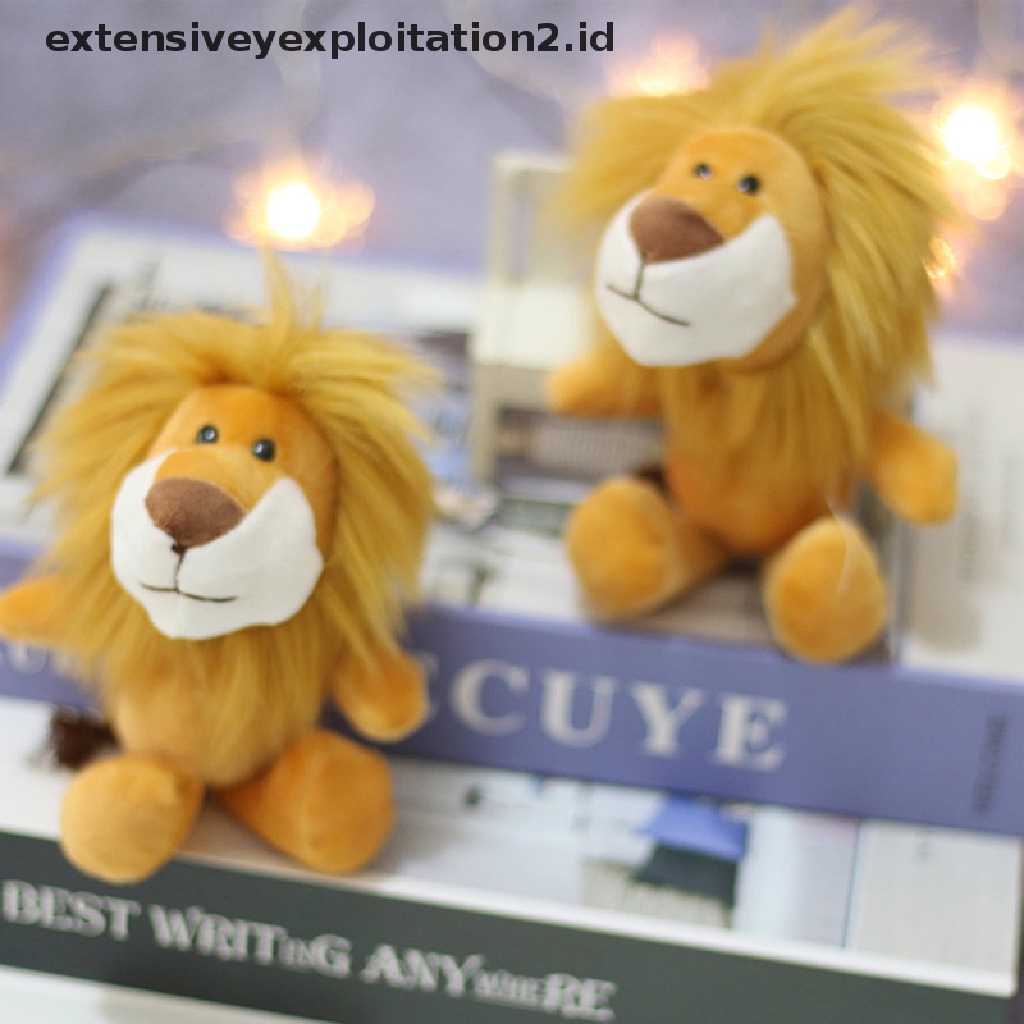 1pc Mainan Gantungan Kunci Boneka Singa Bahan Plush Ukuran 15cm Untuk Hadiah Anak
