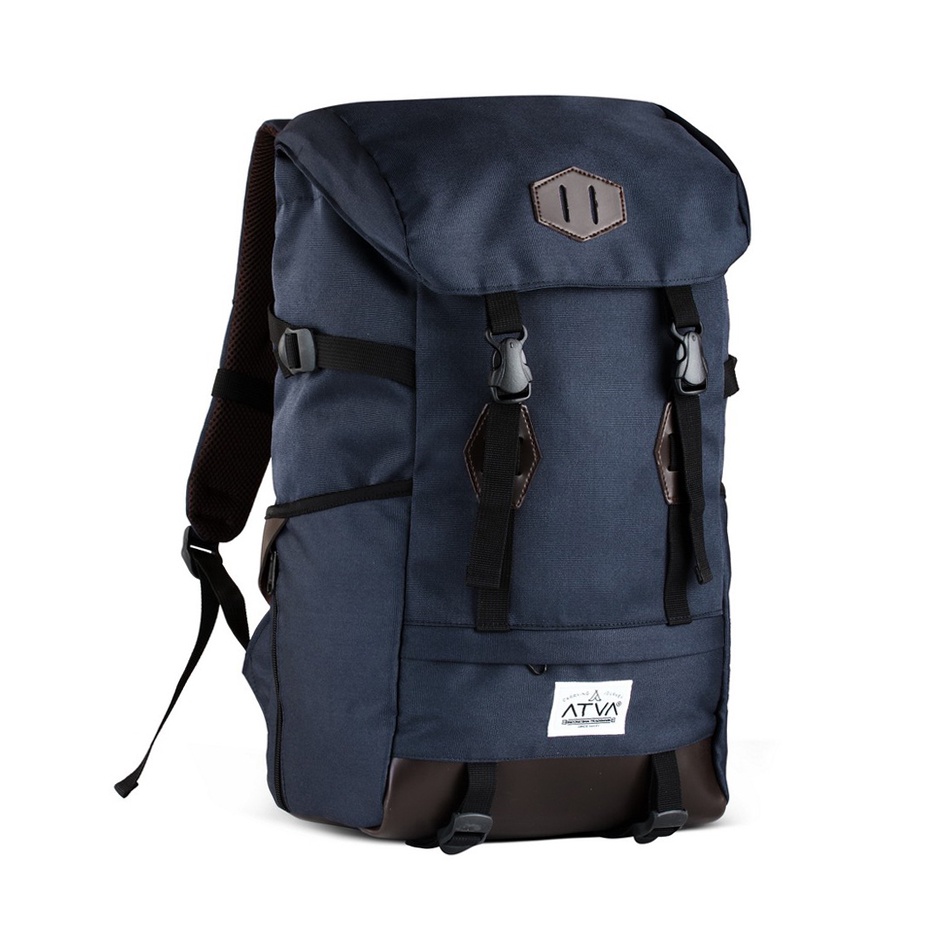 LIDDER NAVY ORIGINAL x ATVA Tas Ransel Casual Biru Dongker Pria Daily Backpack Kuliah Kampus Kerja Kantor Sekolah SMA SMK Remaja Dewasa Tas Punggung Laptop Ukuran Besar 14 Inch Bagpack Distro Tas Traveling Premium Outdoor Travel Bag Keren Terbaru Kekinian