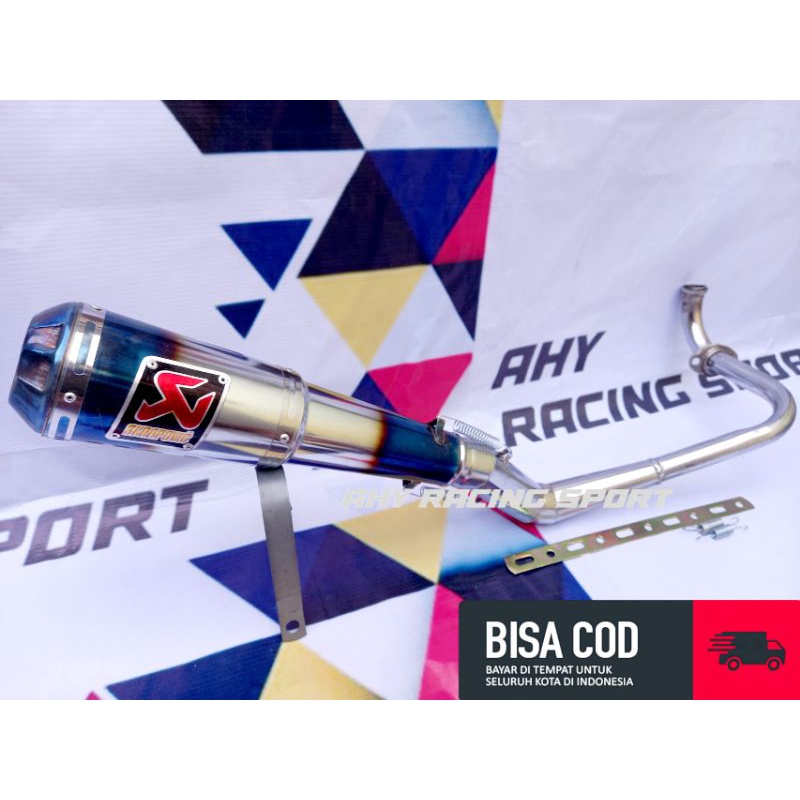 knalpot racing Akrapovic type matic full sytem beat pgm-fi beat karbu beat deluxe beat pop genio spa