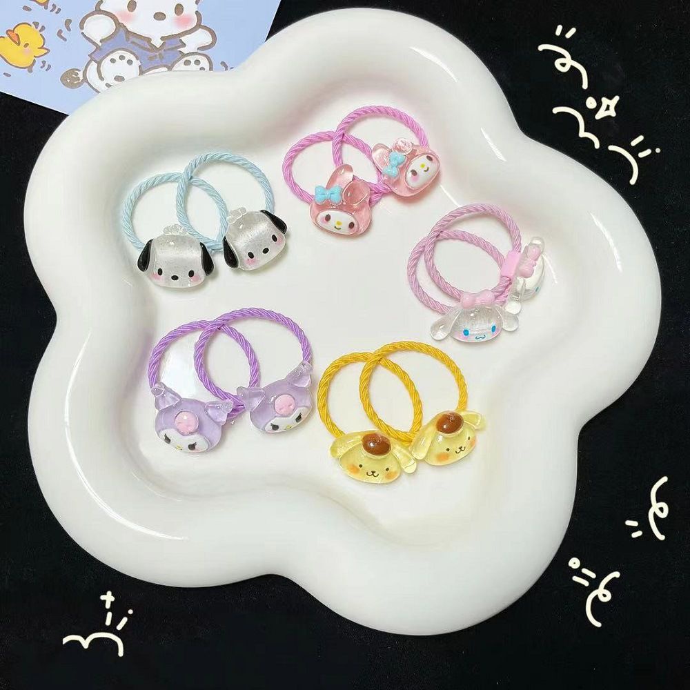 IKAT RAMBUT SANRIO MELODY CINNAMOROLL KUROMI POMPOMPURIN POCHACCO DOG WARNA WARNI AKSESORIS RAMBUT HAIR ACC IMPOR HAIR TIE