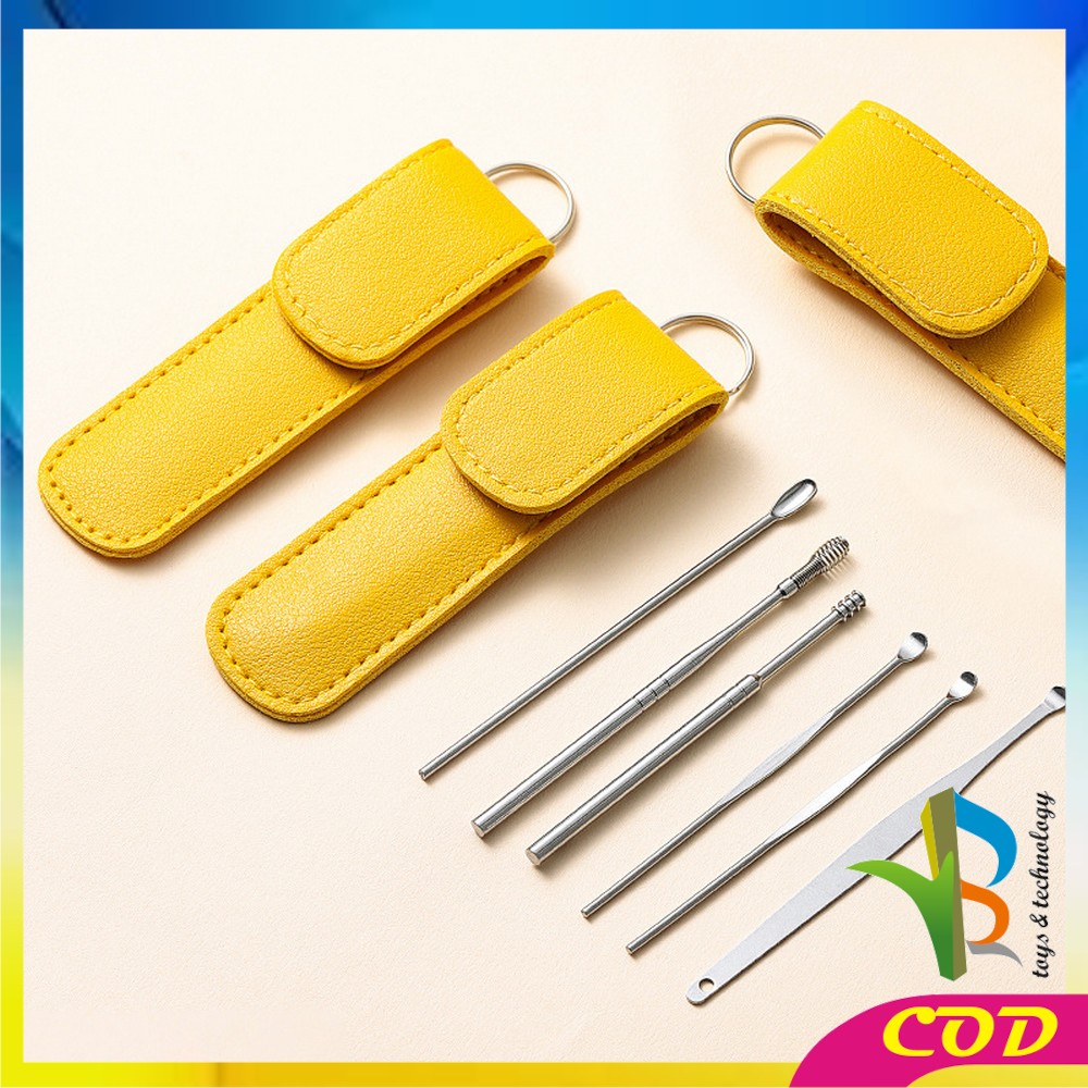 RB-C571-C572 Alat Pembersih Telinga Korek Kuping Ear Wax 6 In 1 / Set Paket Pembersih Kotoran Telinga Stainless Steel