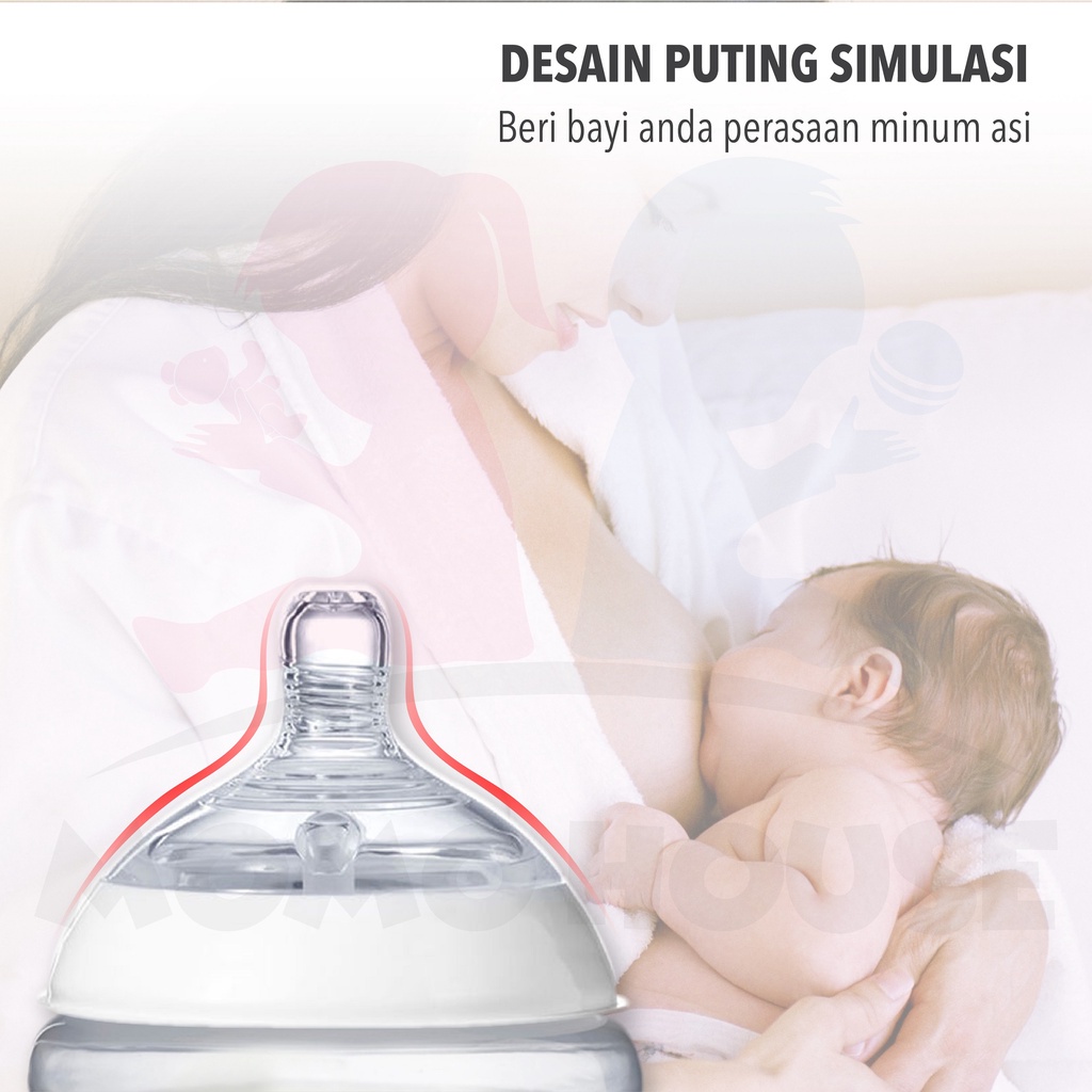 MOMO HOUSE Dot Bayi Botol Susu Dot Botol Bayi Pentil Dot Tommee Tippee Puting Teat Extra Wide Neck