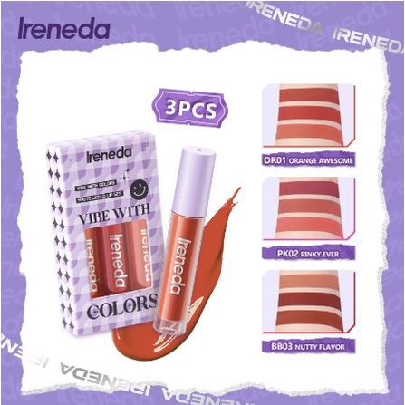 Ireneda 3 Color Liquid Lipstick Set Lipstick Matte Lip Matte Lipstik Cair Lipcream Lip Cream Ireneda