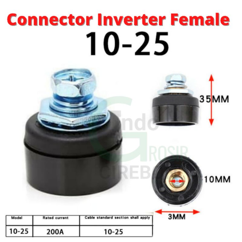 Konektor Kabel Las Female Cewek 10 - 25 mm Socket Kabel Las Connector Las Rhino