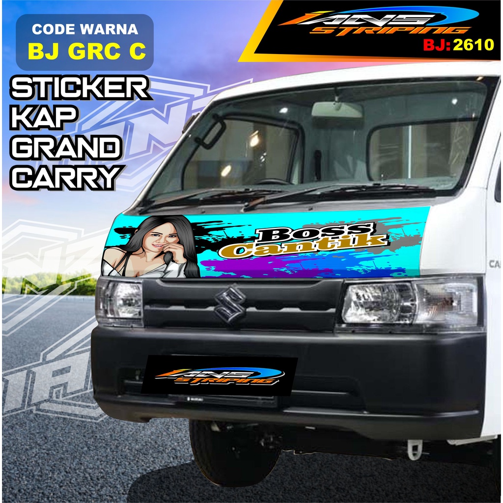 STICKER KABIN DEPAN MOBIL CARRY / STIKER KAP DEPAN MOBIL GRANMAX PICK UP / STICKER TERBARU L300