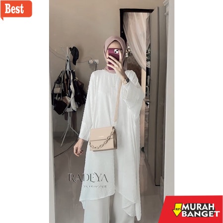 model dress terbaru 2022 Azella Midi Dress Crinkle Airflow Gamis Remaja