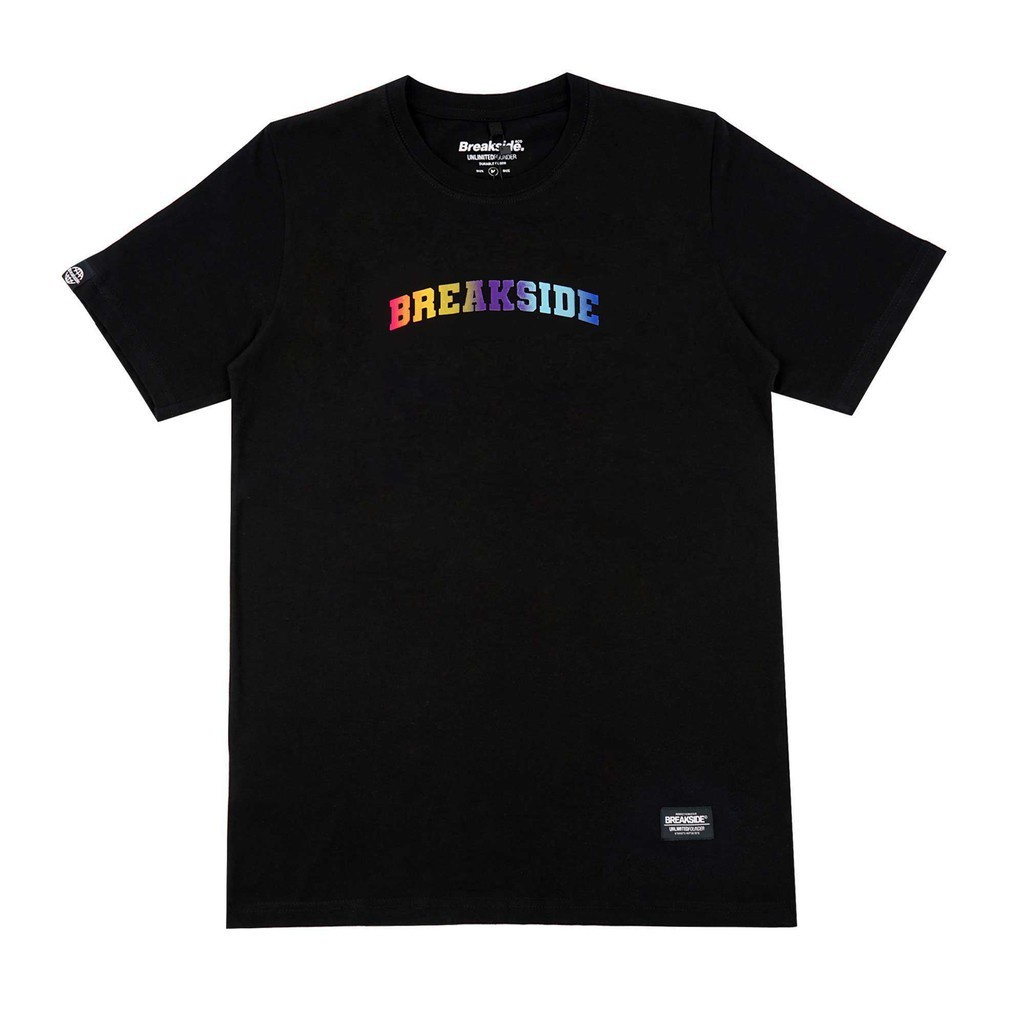 BAJU KAOS PRIA MEREK BREAKSIDE RAINBOW ORIGINAL WARNA BLACK / ATASAN PRIA TERMURAH