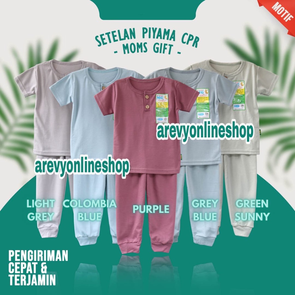 Setelan Baju Bayi Oblong Kancing Baju Pendek Celana Panjang Polos Warna Moms Gift SML XL 0-3 Tahun Unisex