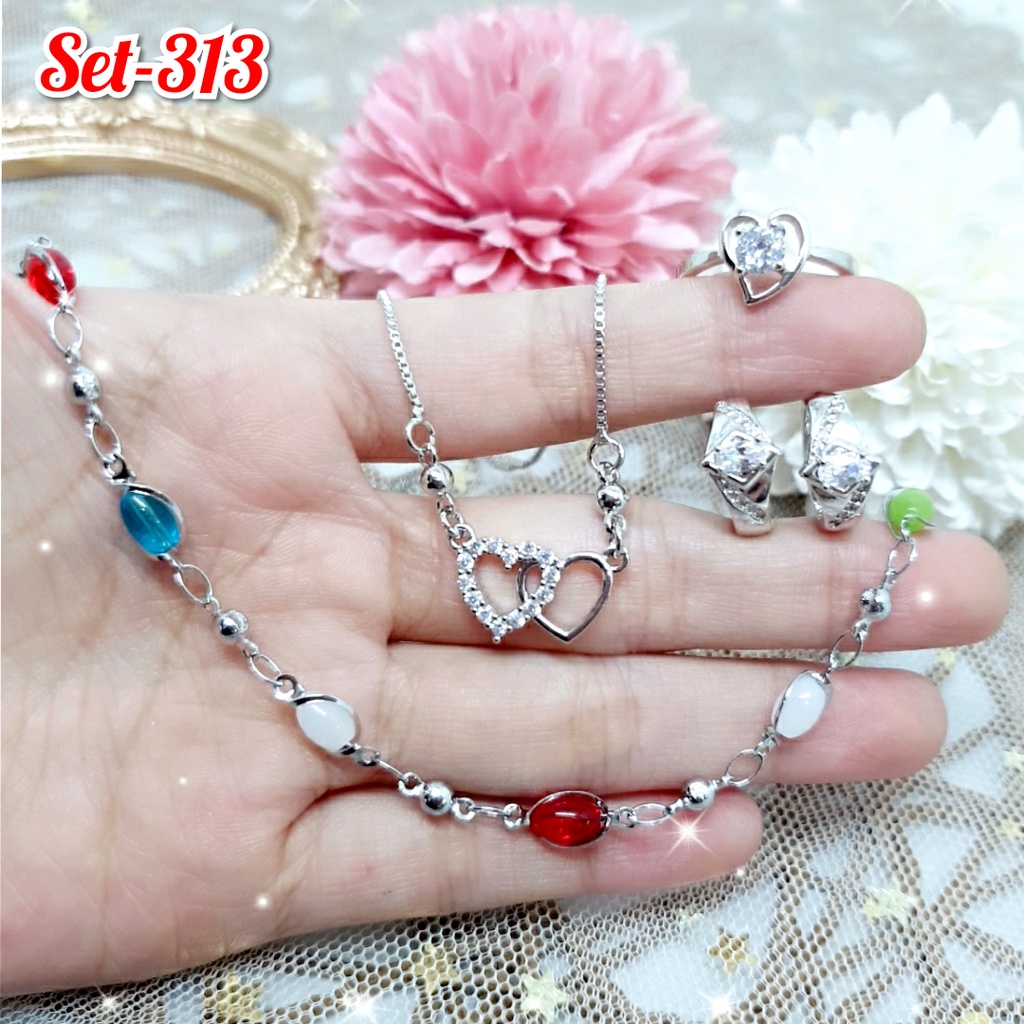 SET PERHIASAN WANITA FASHION KOREA | SET KALUNG AKSESORIS DEWASA 4 IN 1