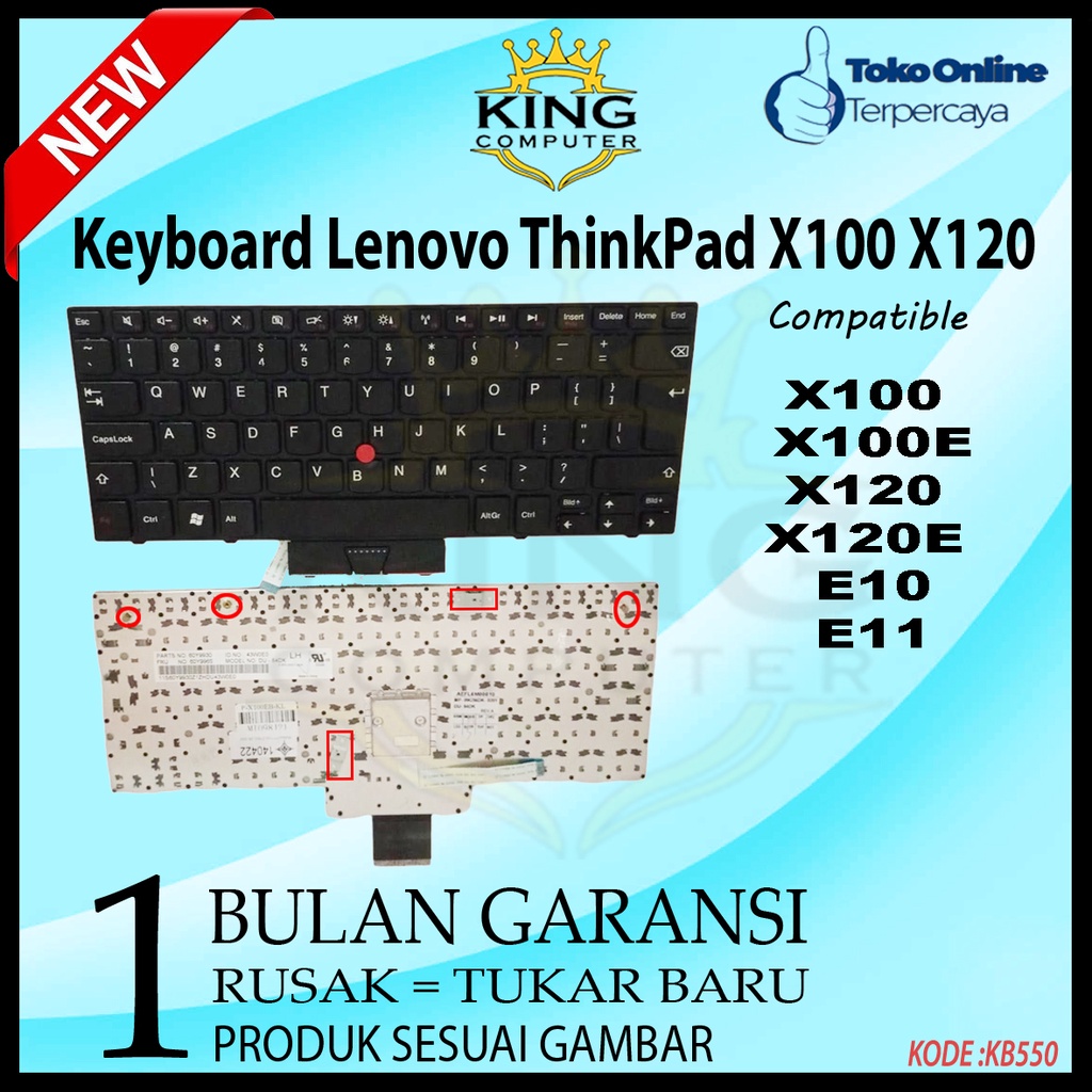 Keyboard Lenovo ThinkPad X100 X100E X120 X120E Edge E10 E11 Black