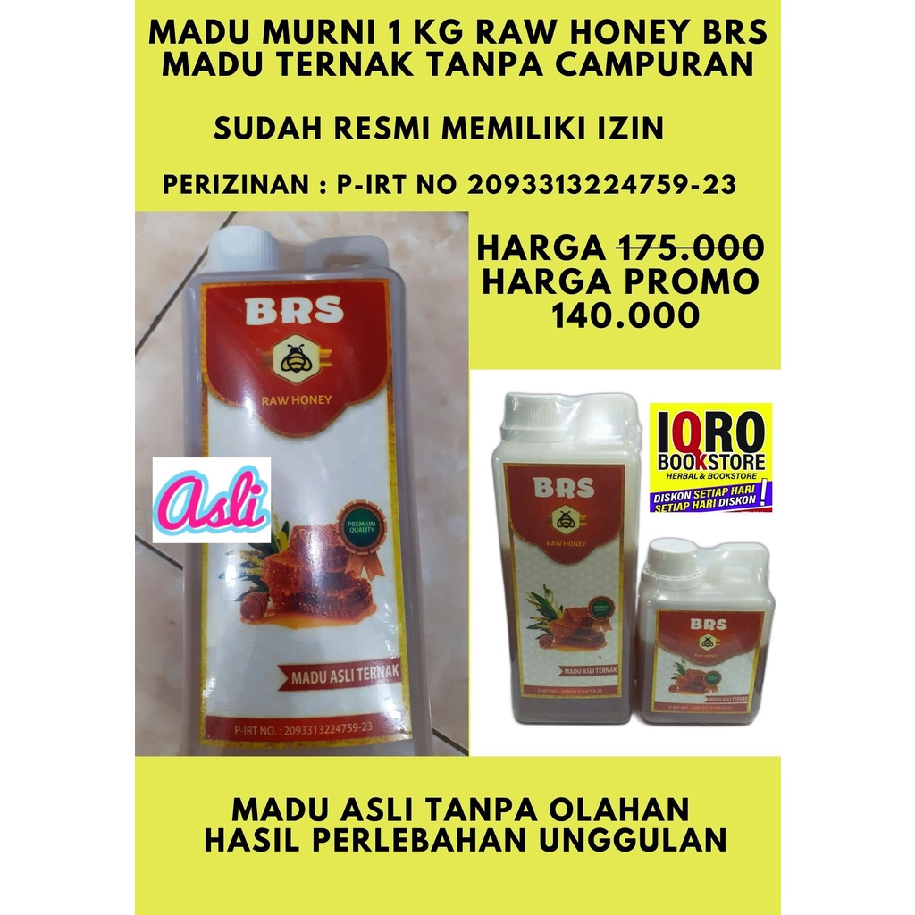 

MADU MURNI 1 KG RAW HONEY BRS MADU TERNAK TANPA CAMPURAN