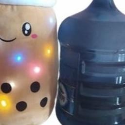 boneka boba jumbo besar realpick - guling coklat