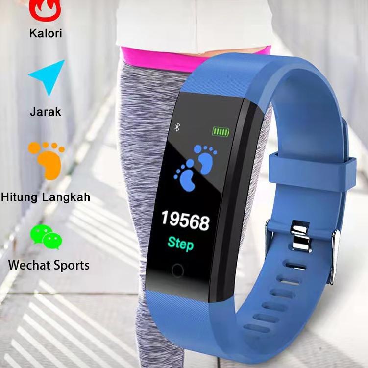 Murah Banget 【COD】Jovitech Smartwatch 115Plus Smartband Monitor Tekanan Darah Detak Jantung Tidur Ta