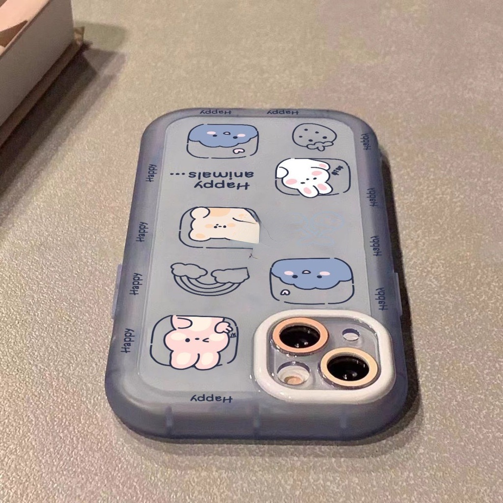 Soft Case Hp Gambar Kartun Beruang / Kelinci Untuk IPhone 12 / 13 / 11promax / X / Xs Max / Xr / Xxdfdf