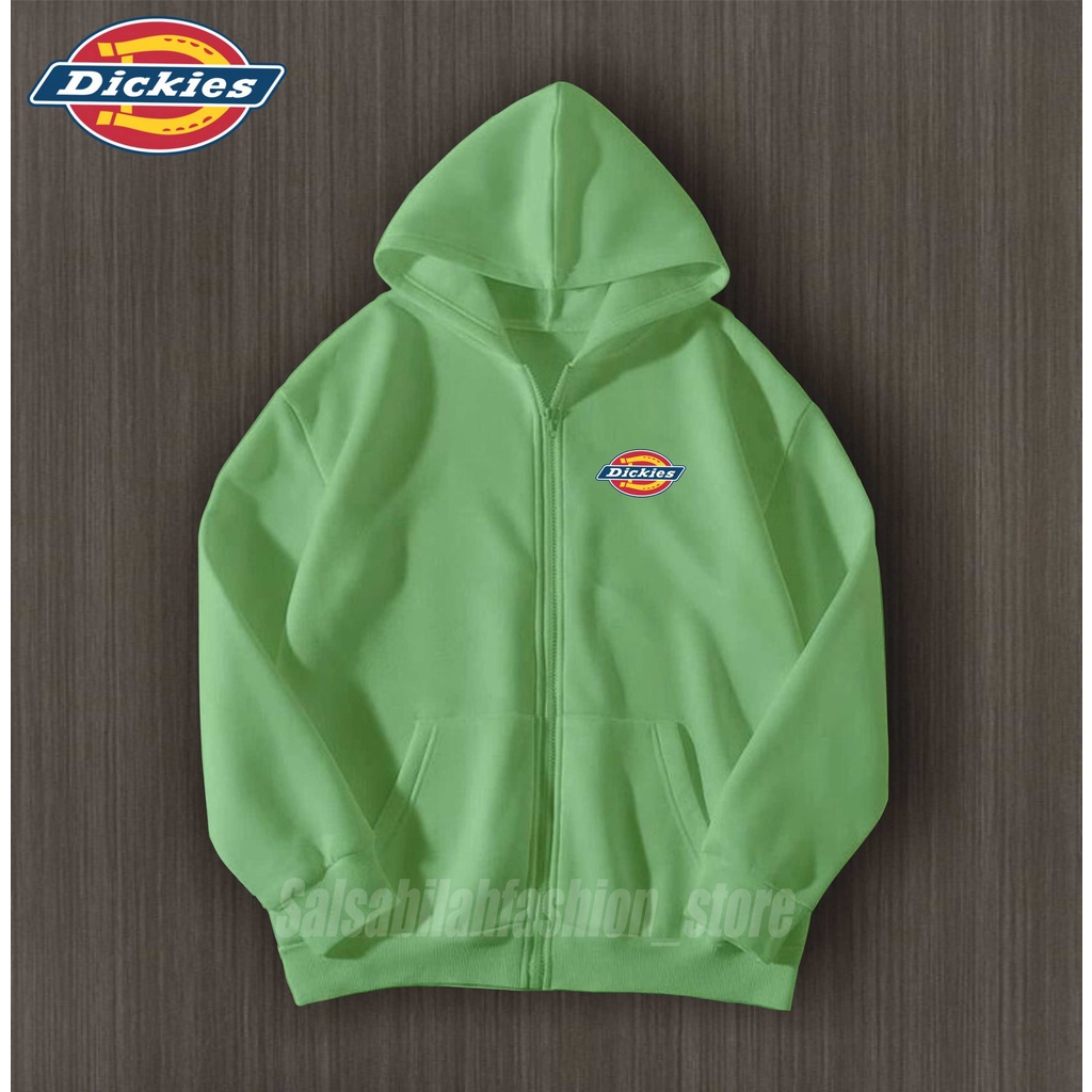 L,XL,XXL Jaket zipper hoodie DICKIES hitam