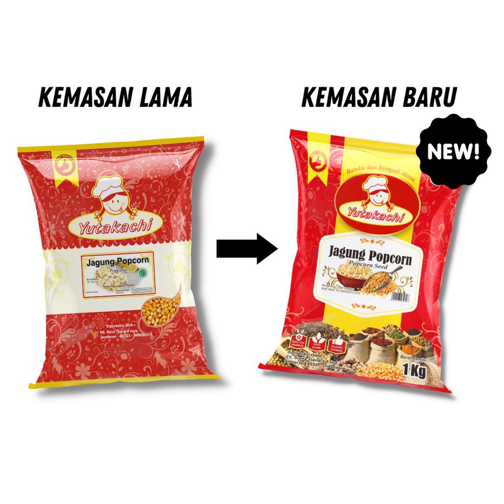 Jagung Popcorn Super 1Kg Mentah Yutakachi / Jagung Popcorn Mentah Kiloan / Jagung Berondong Super / Pusat Bumbu