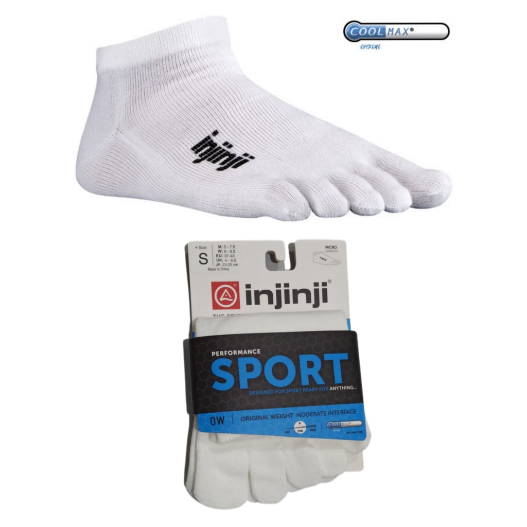 Injinji Performance Run Original Weight Micro Socks Size S -  Sport White