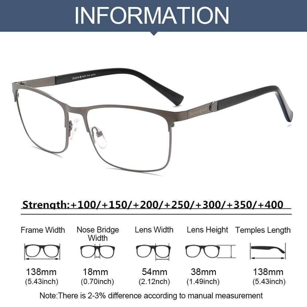 Lily Business Kacamata Baca Pria Wanita Frame Metal Klasik Vintage Anti-Blue Light