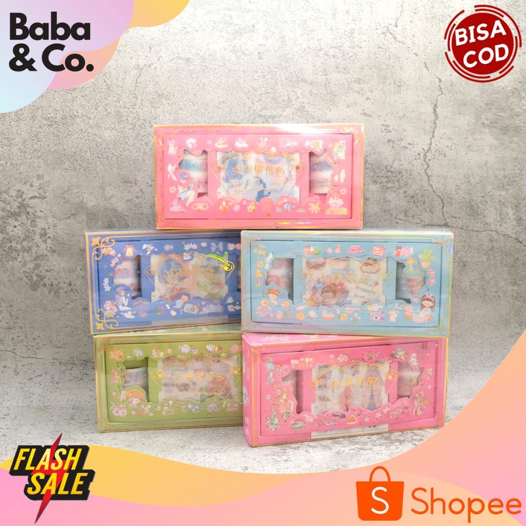

PAKET STIKER DAN WASHI TAPE SZ-12 PAKET STICKER DAN WASHI TAPE BLUDRU VELVET PASTEL PAKET STIKER