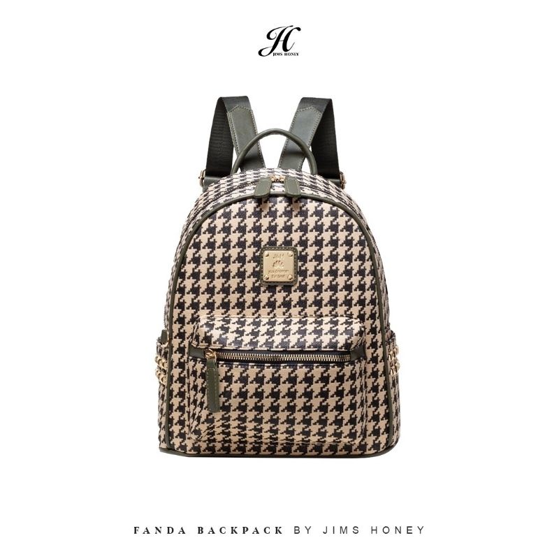 Fanda bag Tas ransel wanita jims honey original canvas bag motif houndstooth realpic cod official store