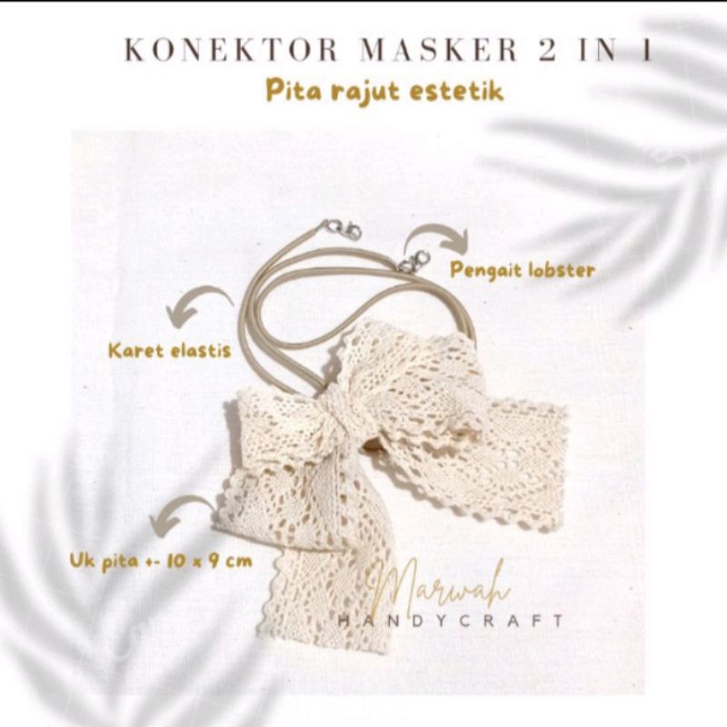Konektor Masker 2in1 Pita Strap Masker Pita Renda Rajut Pengait Masker