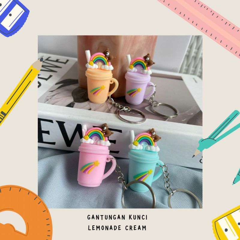 GANTUNGAN KUNCI LEMONADE CREAM GANCI LUCU IMUT AKSESORIES PELENGKAP SOVENIR IMPORT