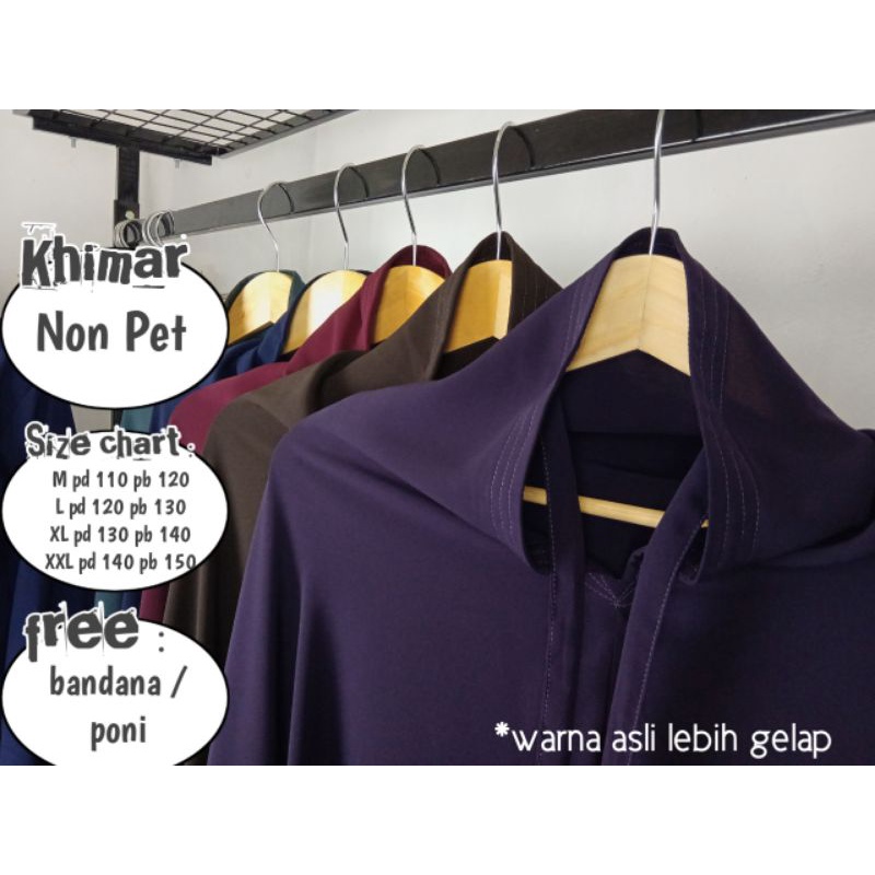 Khimar nonpet jumbo bonus cadar premium jetblack/new fortaleza