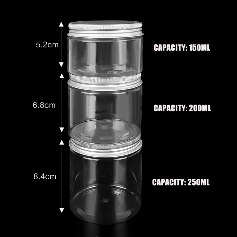 Toples Penyimpanan Perhiasan / Kosmetik / Snack / Madu / Minyak / Kacang Bahan Aluminum Transparan