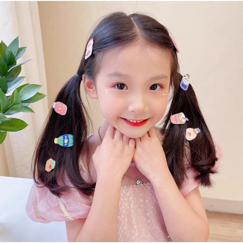 [10pcs] Jepit Rambut Set Fashion Anak Retro Gaya Korea || Jepitan Rambut Anak Impor Premium Isi 10 Motif Lucu