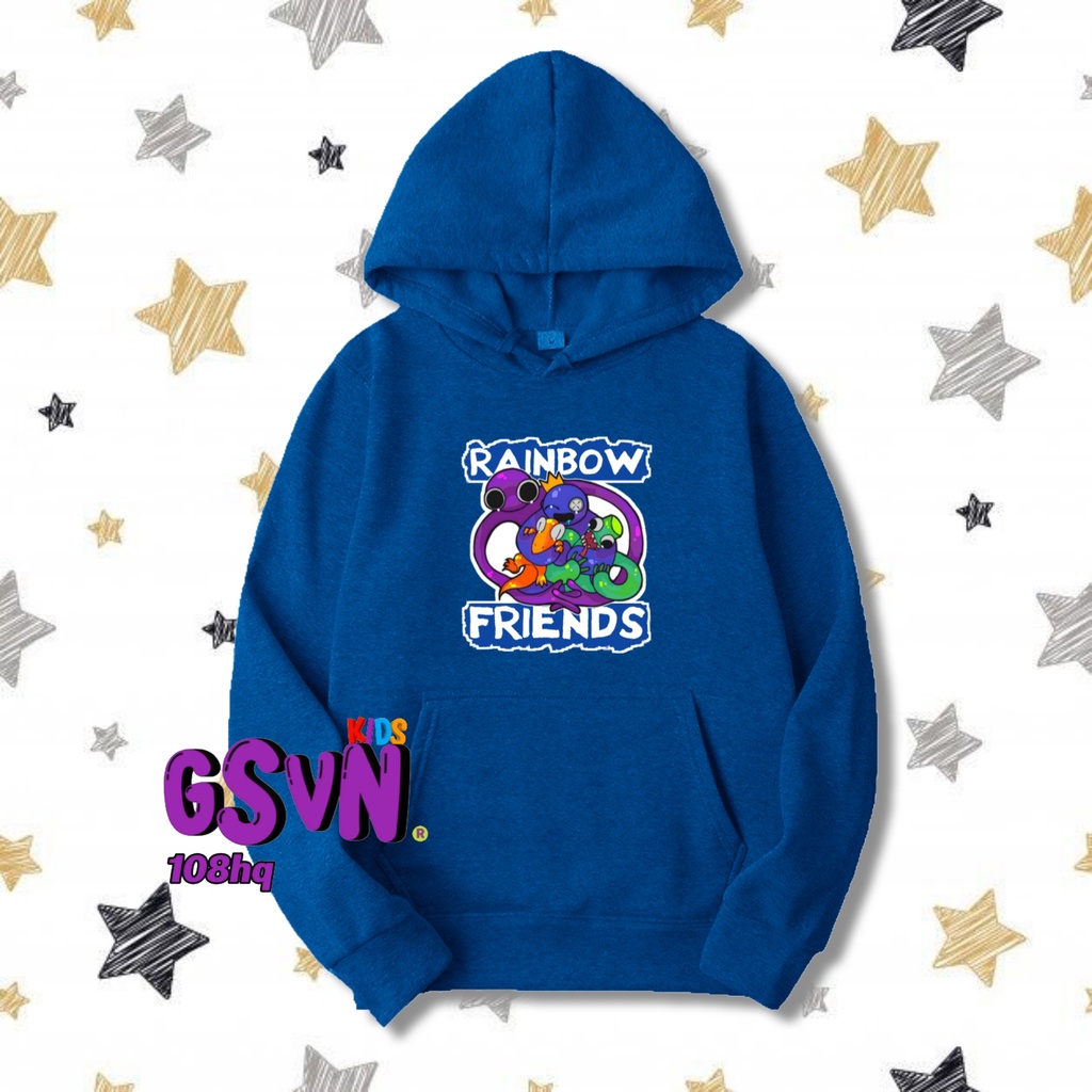 Jaket Anak - Hoodie Sweater Raibow Friends dan Roblox Game Terbaru Rainbow Biru Merah Hijau Oren Ung