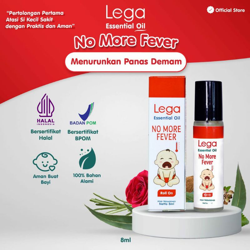 Lega Essenstial Oil No More Fever 8ml, Meredakan Demam dan Panas Buah Hati Bunda