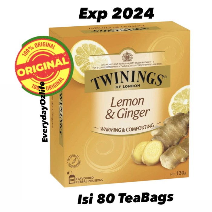 

TWININGS LEMON GINGER TEA 80 BAG