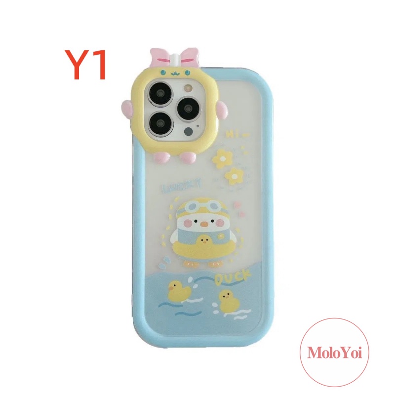 Soft Case Tpu Motif Kartun Bebek 3d Untuk iPhone 13 12 11 14 Pro Max 7 6s 6 8 14 Plus X XR XS Max SE 2020