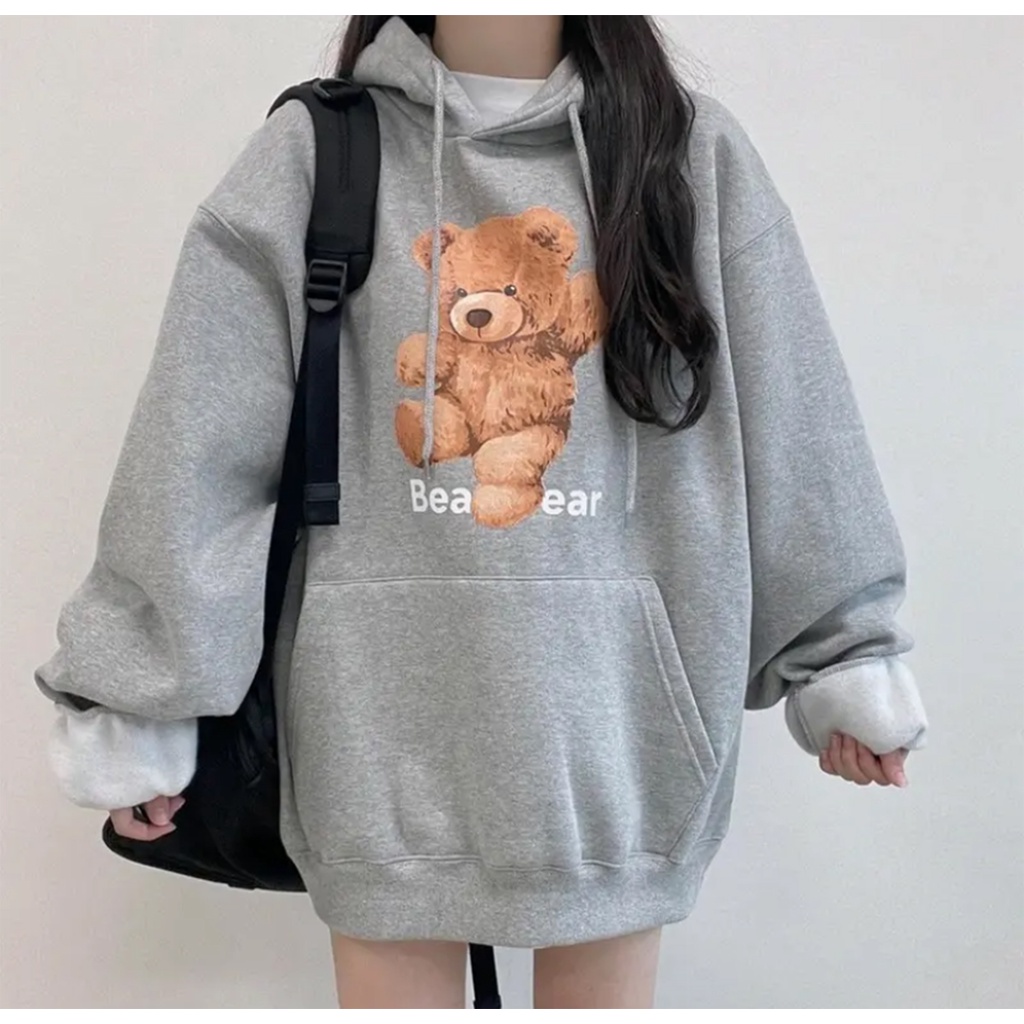 Sweaterpolos Hoodie Jumper BEARBEAR ( Sablon ) Unisex Pria &amp; Wanita
