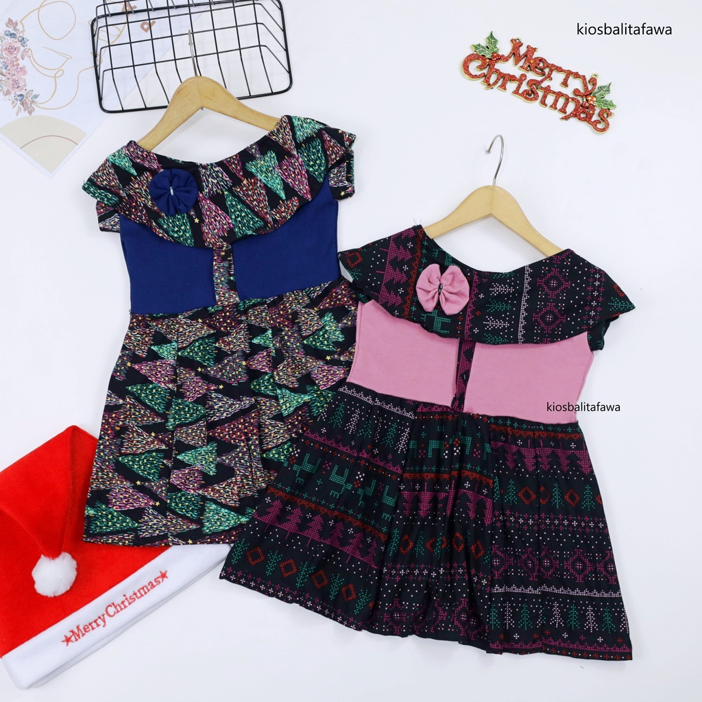 [NATAL] Dress Evelin uk Bayi - 2 Tahun / Dres Yukensi Baby Baju Anak Christmas Perempuan Gaun Pesta Babycinnamon