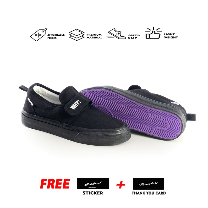 Sepatu Why Footwear - Slip On Ganciet Full Black