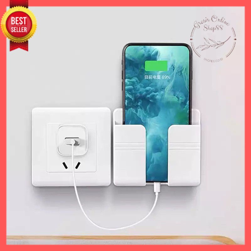 GOS A104 - Rak Gantung HP Charger Remote Tempel Tembok / Cell Phone Hanger Tempel